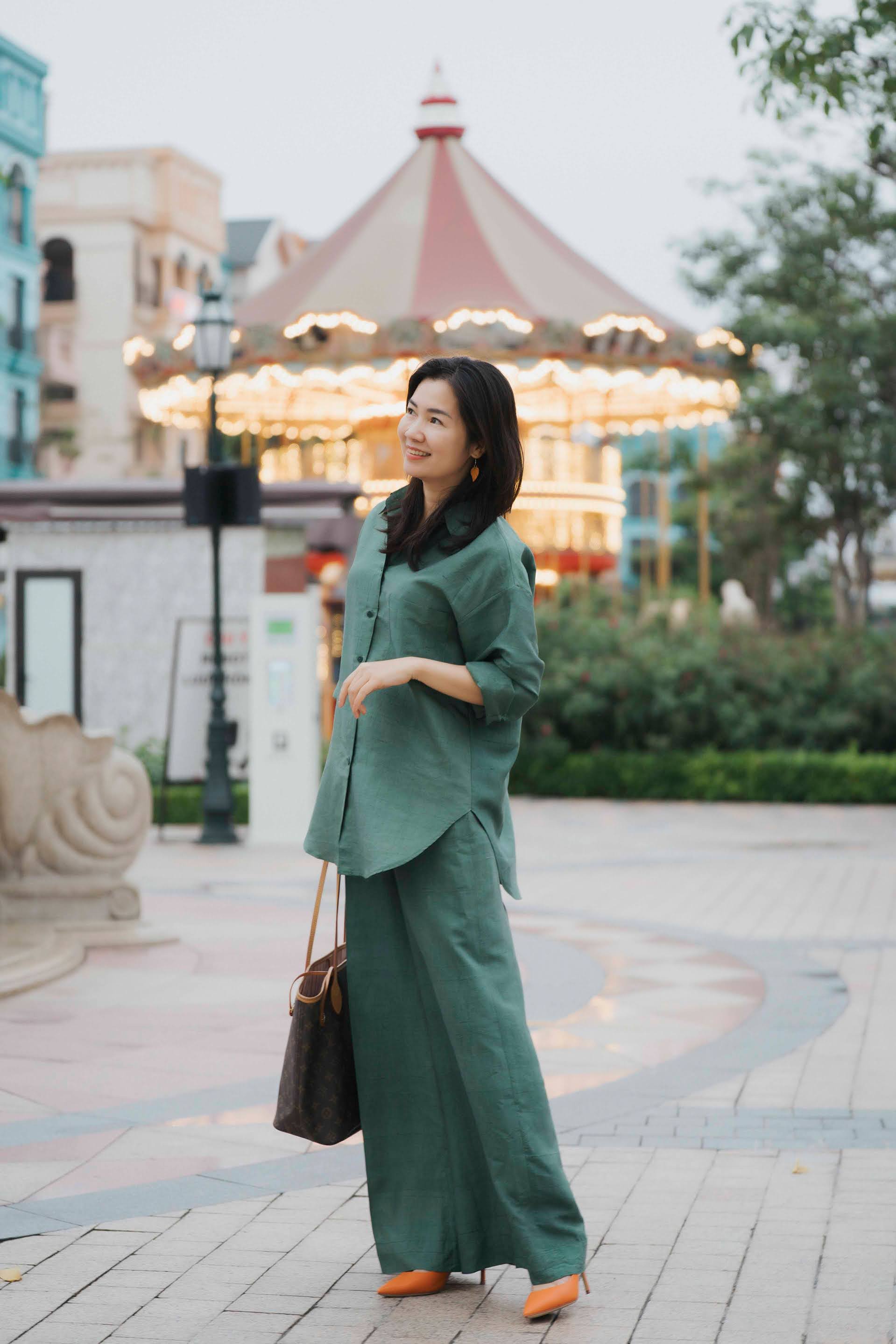 Olive Whisper Set | “Thì Thầm Oliu” Silk Set – Freedom in Every Flow
