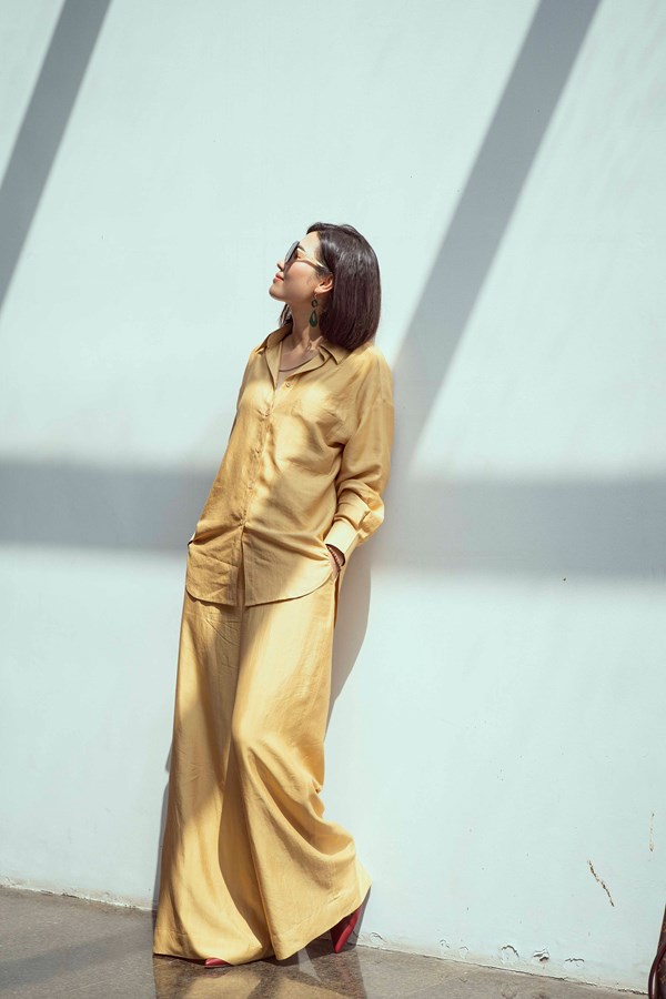 Thea Shirt Silk Yellow