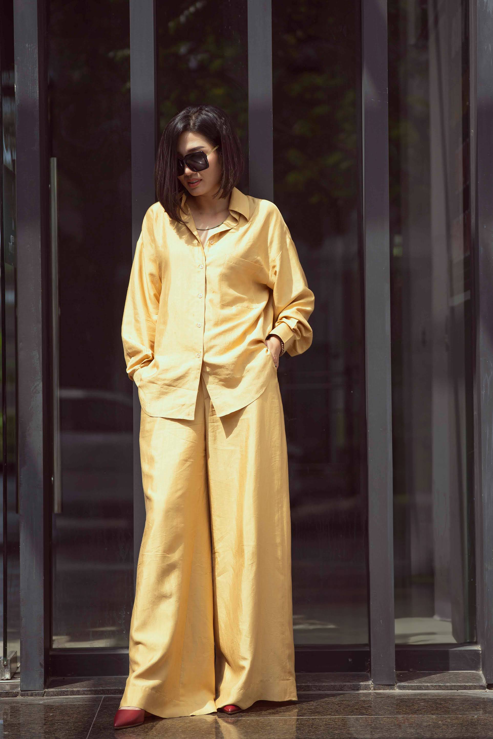 Thea Shirt Silk Yellow