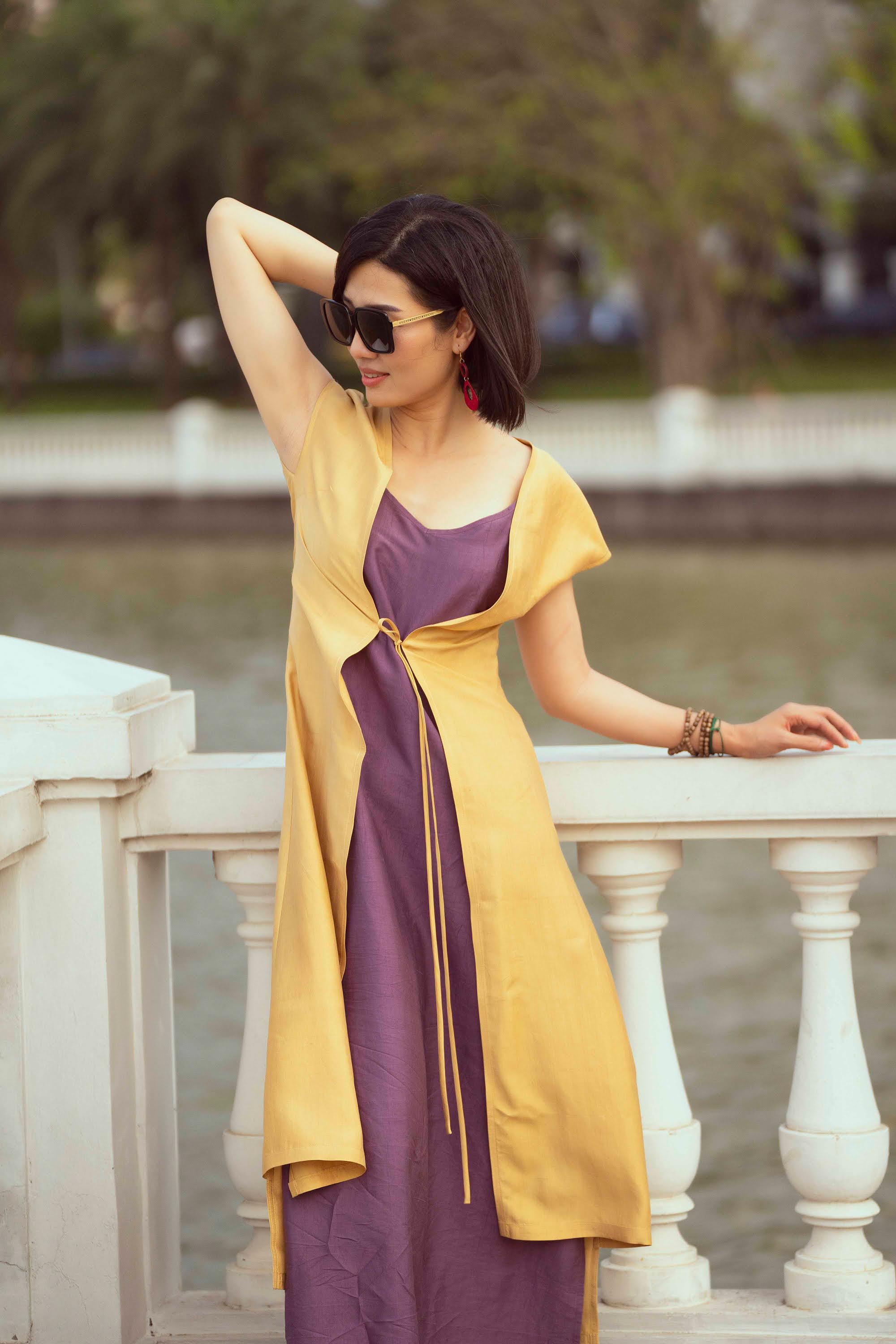 Ivory Stillness Dress | “Ngà Tịnh” Mandarin Collar Dress – Serenity in Pure Form