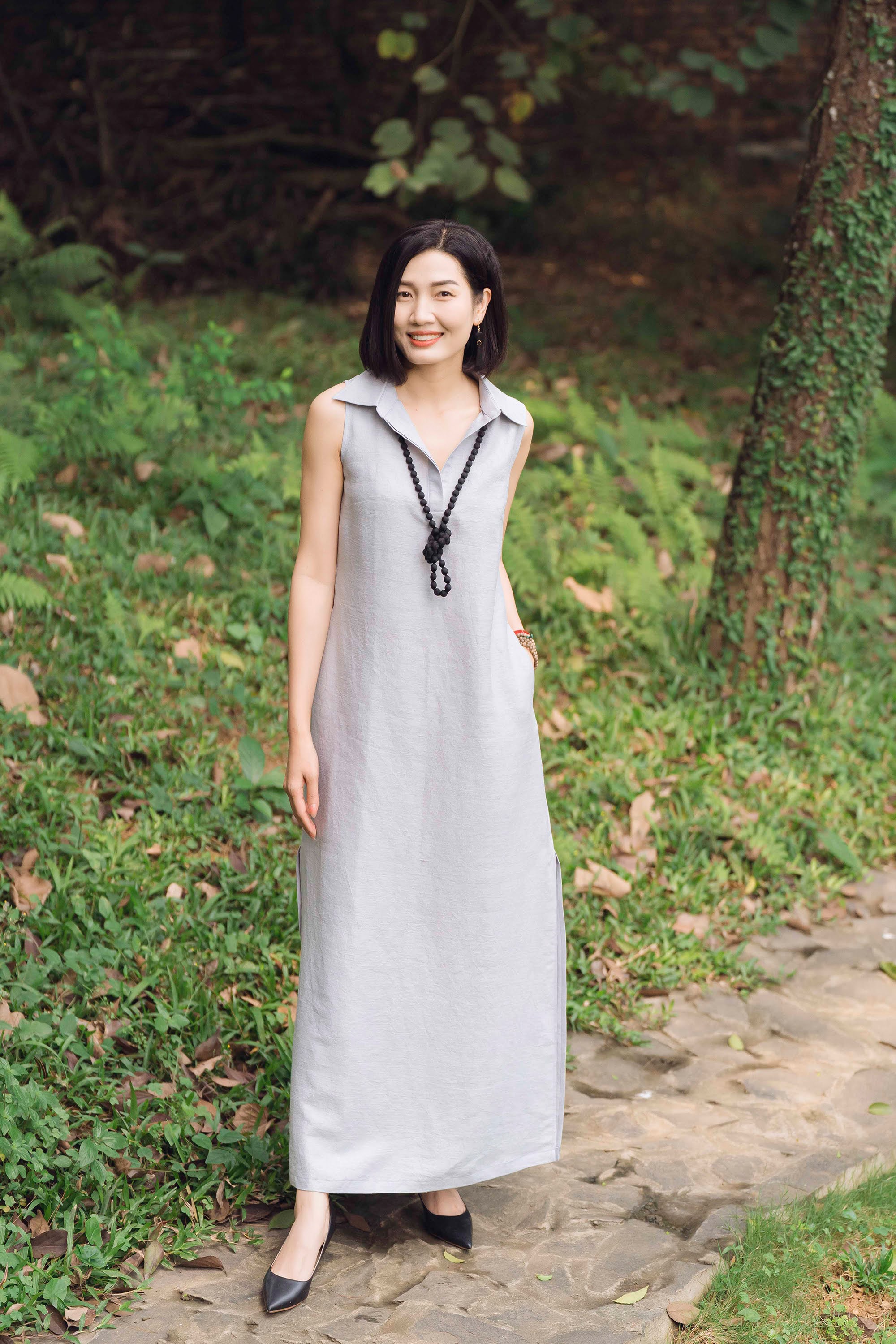 Ash Grace Dress | “Tro Lam” Square Collar Dress