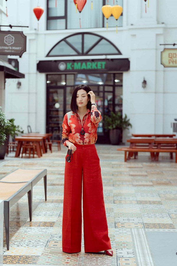 L'adui Red Tussor Trouser 