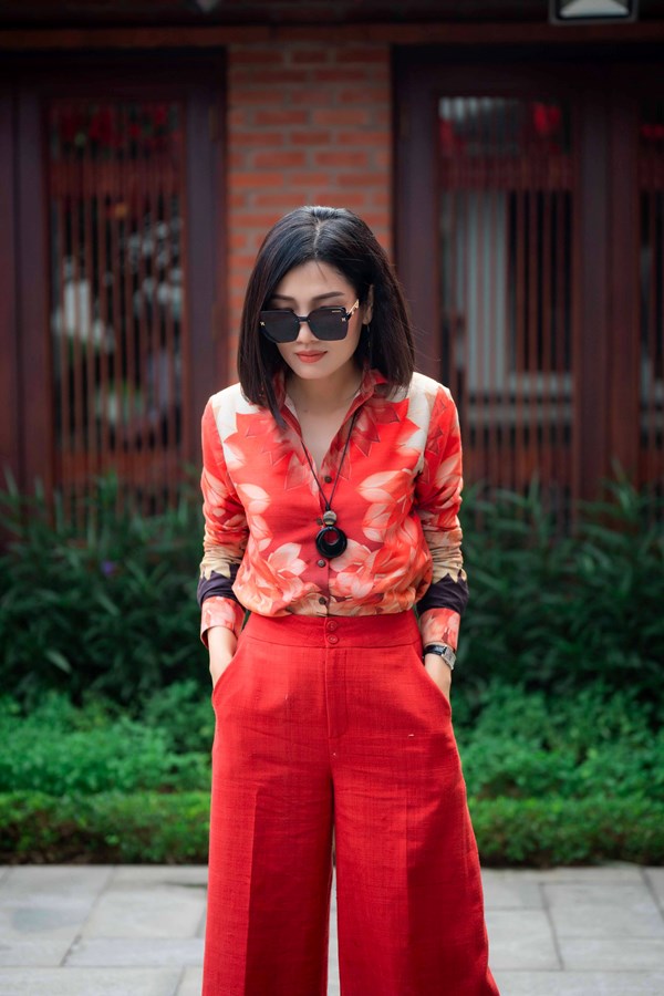 L'adui Red Tussor Trouser 