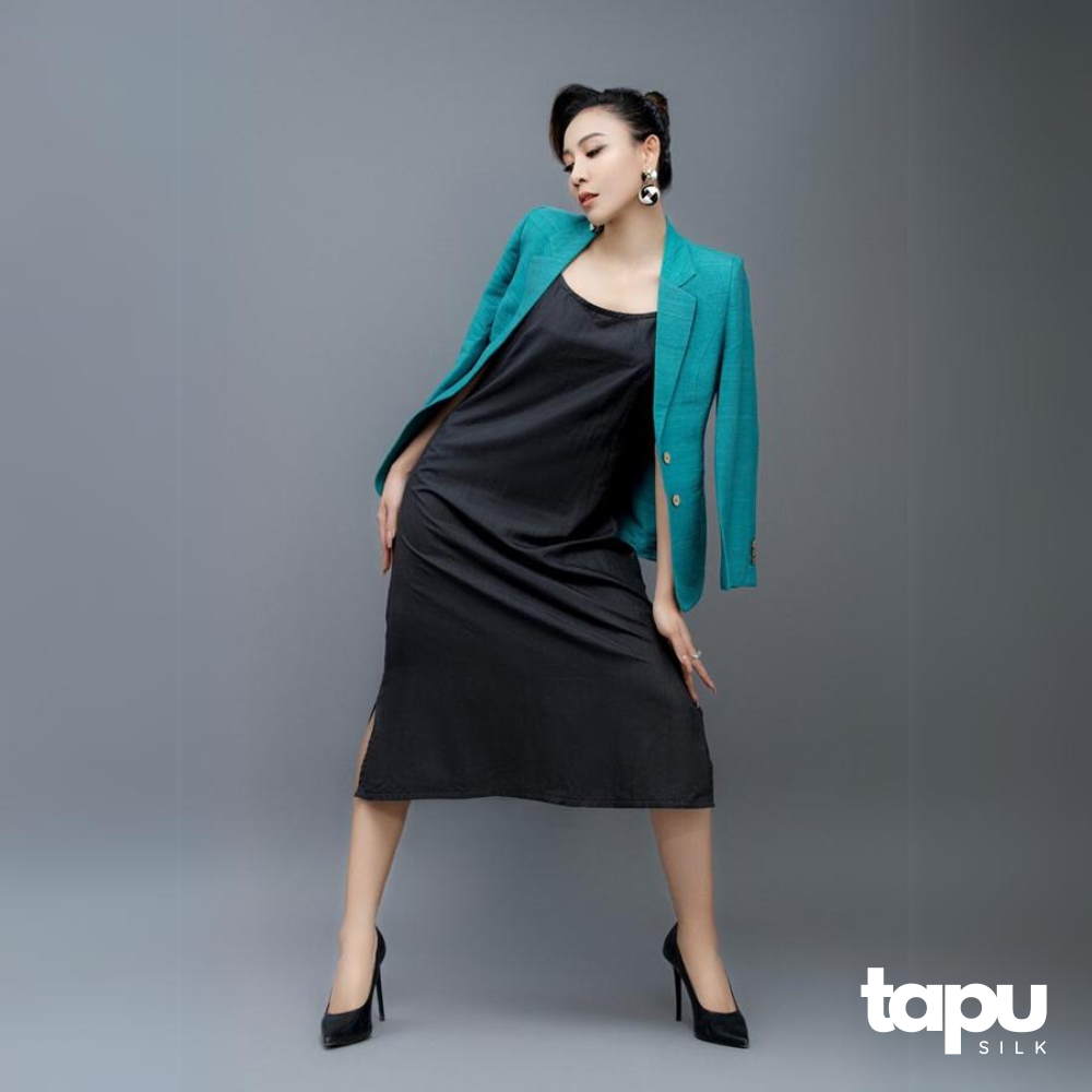 Tussah Silk Jacket for elegant Women/ Green