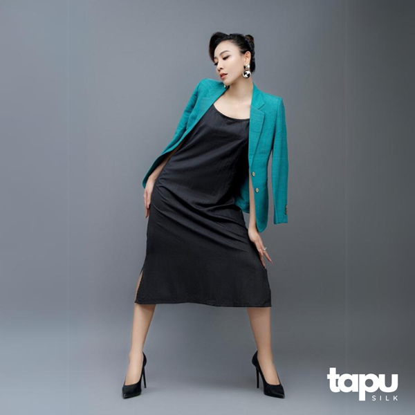 Tussah Silk Jacket for elegant Women/ Green